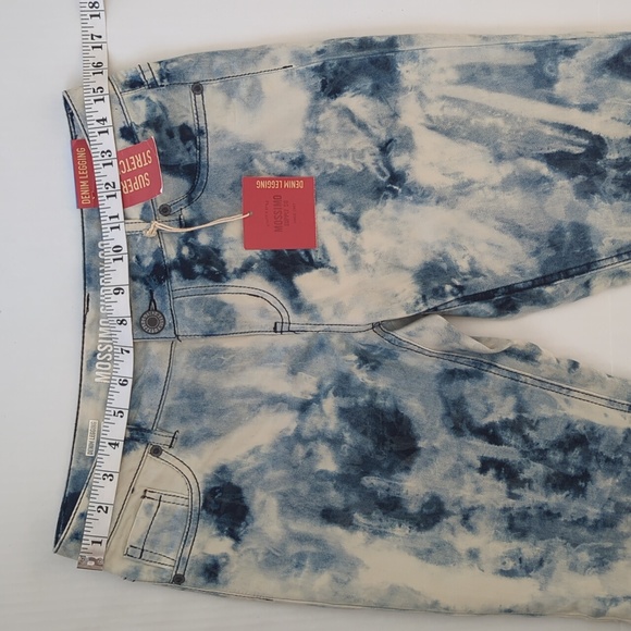 NWT Mossimo Tie Dye Fit 6 Coupe 6 Super Stretch Denim Legging Junior 9 Blue Boho - Picture 12 of 16